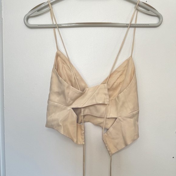 Cropped Satin Top - that ties in the back - Picture 2 of 4